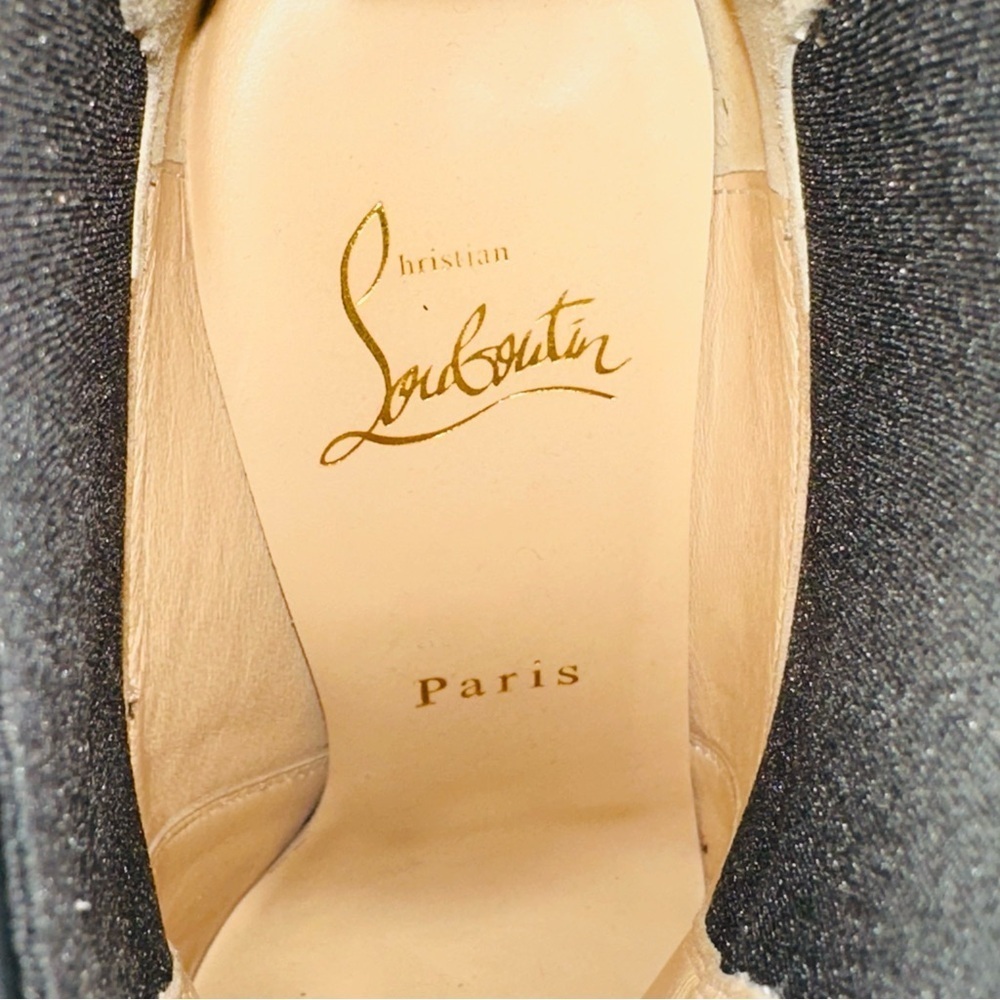 Christian Louboutin Crochinetta 100 Black Leather Ankle Boots Size 36.5 - Picture 7 of 15